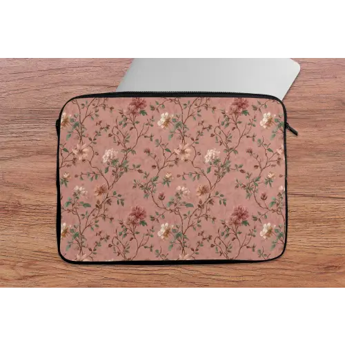 Botanisch - Bloemen - Roze laptophoes neopreen klein 279 -tafel