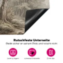 Natuur - Bos - Eik Inductie beschermer vinyl 3mm klein -zzzzzzz-lf-onderkant