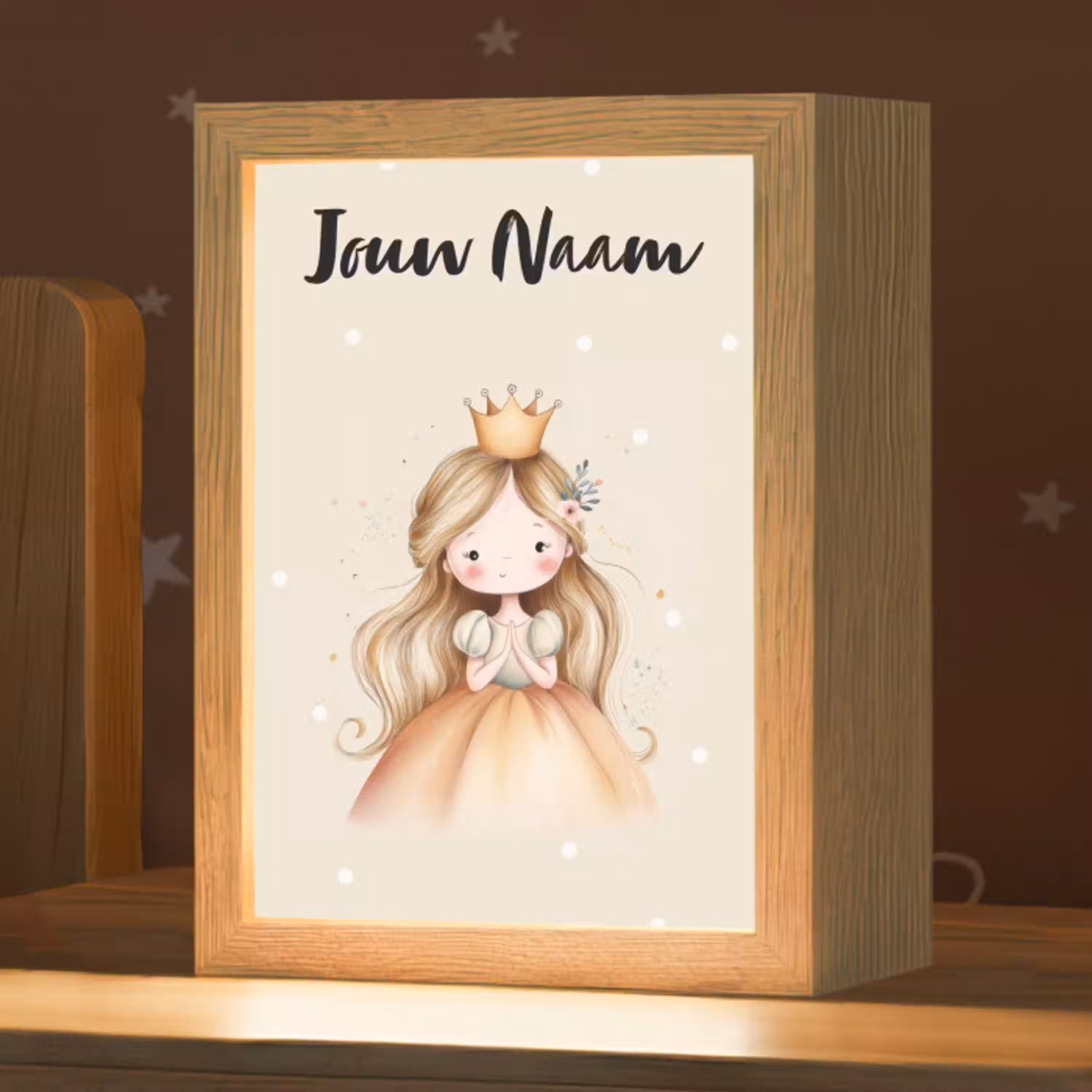 Prinses - Kroon - Bloem - Stippen Light Box met kabel (Kinderlampje) klein -zzz_3d_website