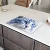 Kat - Patroon - Blauw Inductie beschermer vinyl 3mm klein -sfeer8