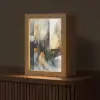 Kunst - Goud - Zilver - Abstract Light Box met kabel (Tafellamp) klein -z3d_website