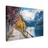 Bergen - Meer - Pad - Natuur - Water canvas 2cm klein -z3d