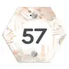 Abstract beige - Traditioneel Naambord Hexagon klein -3d