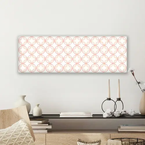 Koraalkleur - Vlechtmotief - Wit canvas 2cm klein 828 -sfeer6