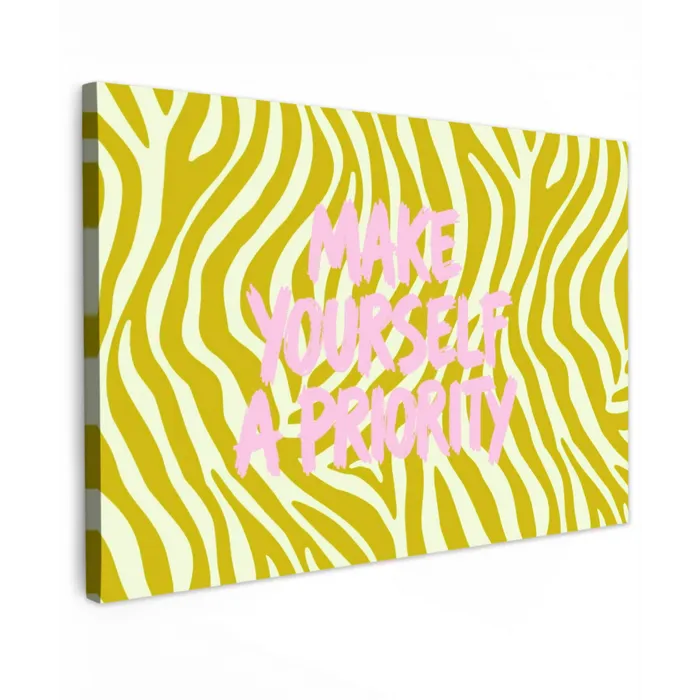 Zebraprint - Priority - Roze Tuinposter op houten frame 2 cm dik klein -3d