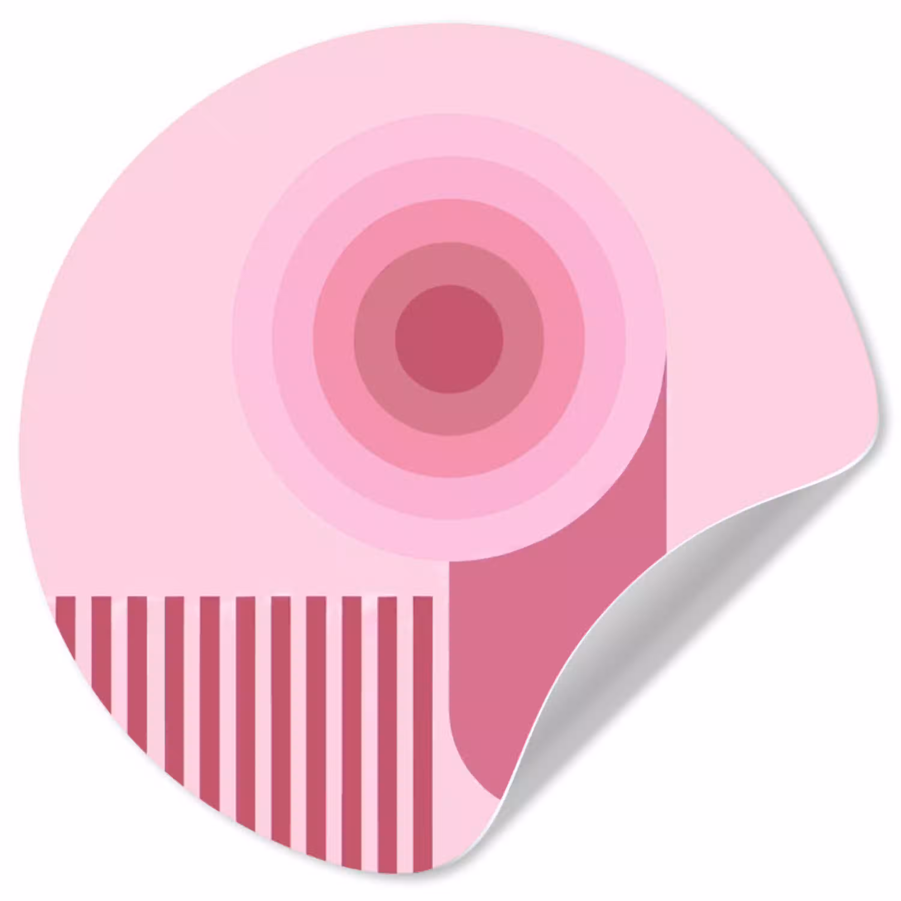 Abstract - Cirkels - Strepen - Modern - Roze Wandcirkel behangsticker klein -3d