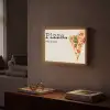 Pizza - Kaas - Pepperoni Light Box met batterij (Wandlamp) middel -sfeer1