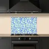 Mint - Blauw - Lijnen - Abstract keuken achterwand spatscherm klein 900 -sfeer1