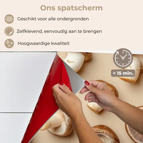 Kastanje Champignons - Beige keuken achterwand spatscherm klein -spatscherm_NL