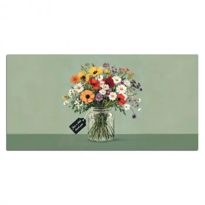 Bloemen - Vaas - Kaartje Muismat XXL klein -3d_leeg