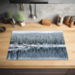 Bos - Reflectie - Meer - Winter - Serene Inductie beschermer vinyl 3mm klein -sfeer5