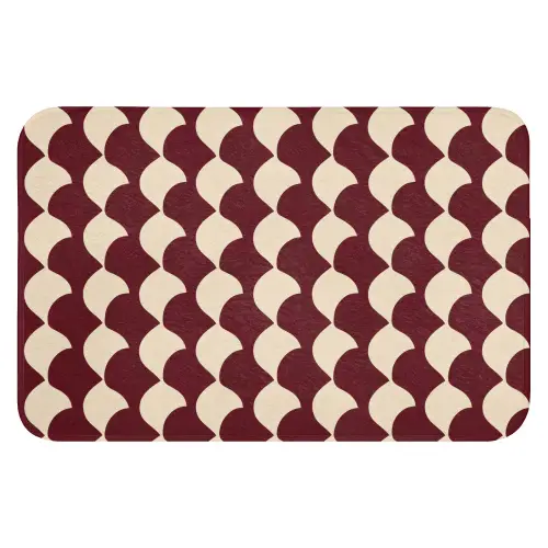 Rood - Tegelpatroon - Crème WCmat klein 1009 -3d