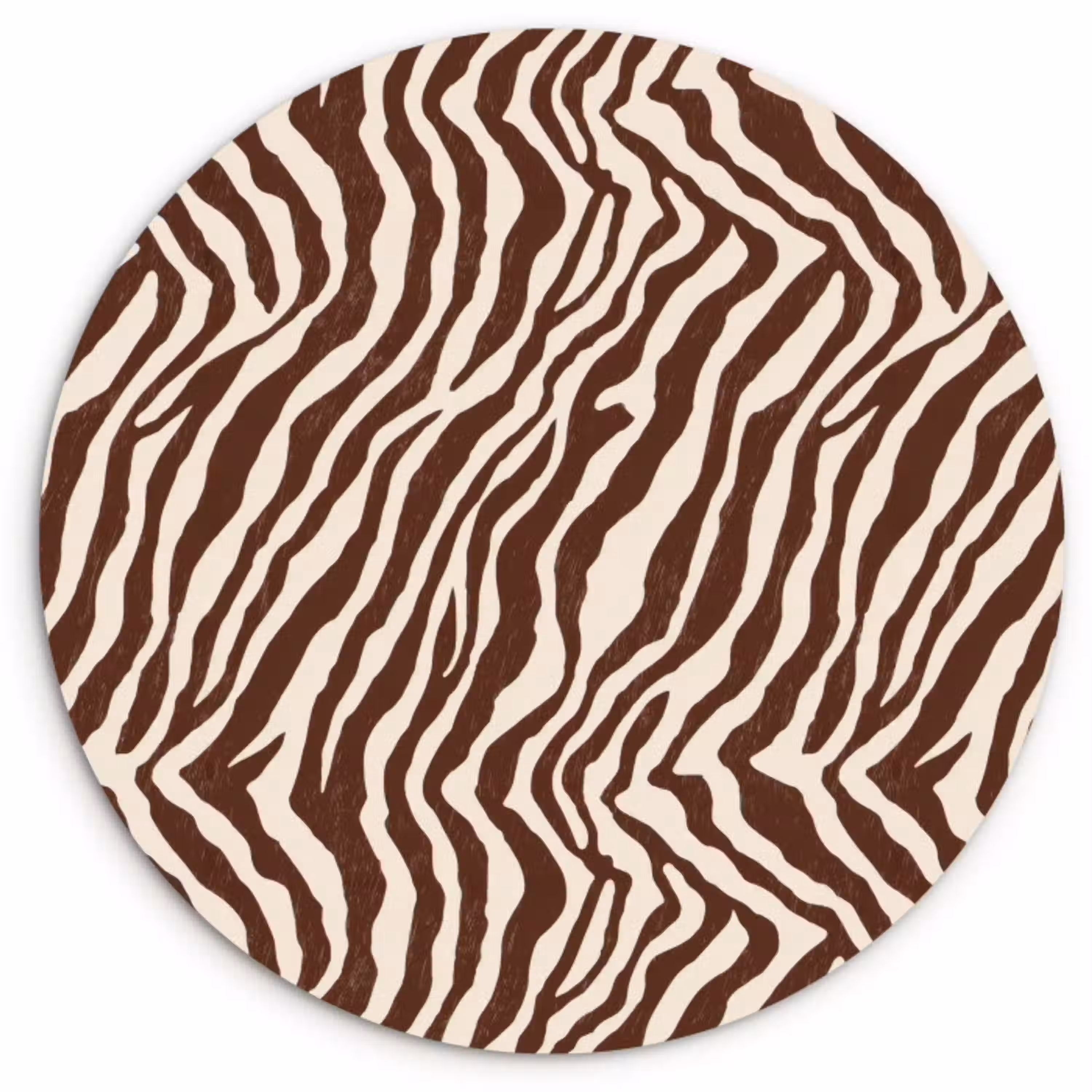 Zebra - Patroon - Zwart - Wit Wandcirkel kunststof plaat 5mm dik klein 188 -3d