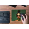 Vrouw - Groen - Modern - Bril - Abstract muismat rubber klein -toetsenbord