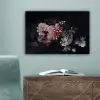 Bloemen - Vintage - Pastel - Zwart - Boeket canvas 2cm klein -sfeer4