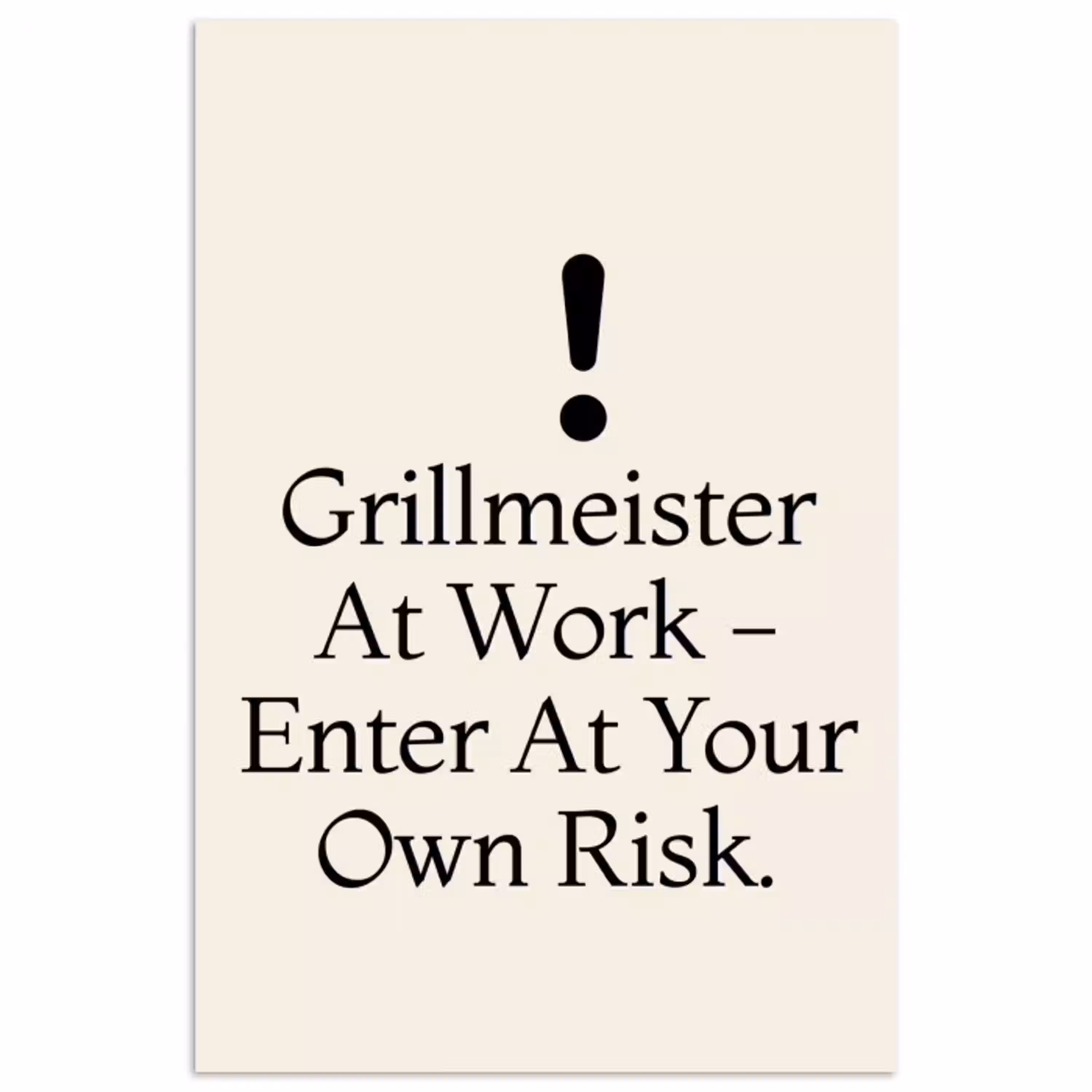 Grill - Uitroepteken - Zwart - Tekst poster papier klein -3d