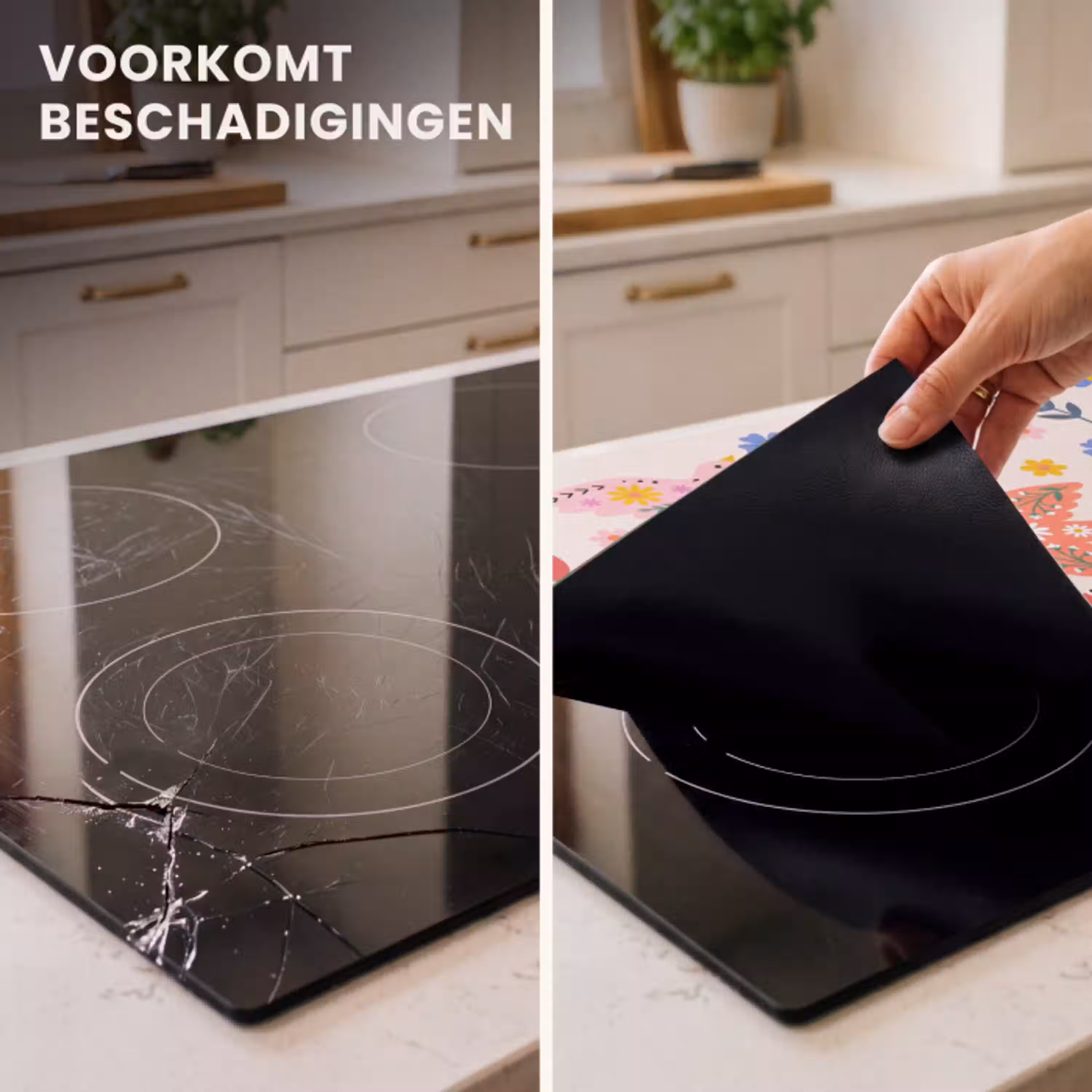 Vogel - Bloemen - Folk - Kleurrijk - Dieren Inductie beschermer vinyl 3mm middel -sfeer1