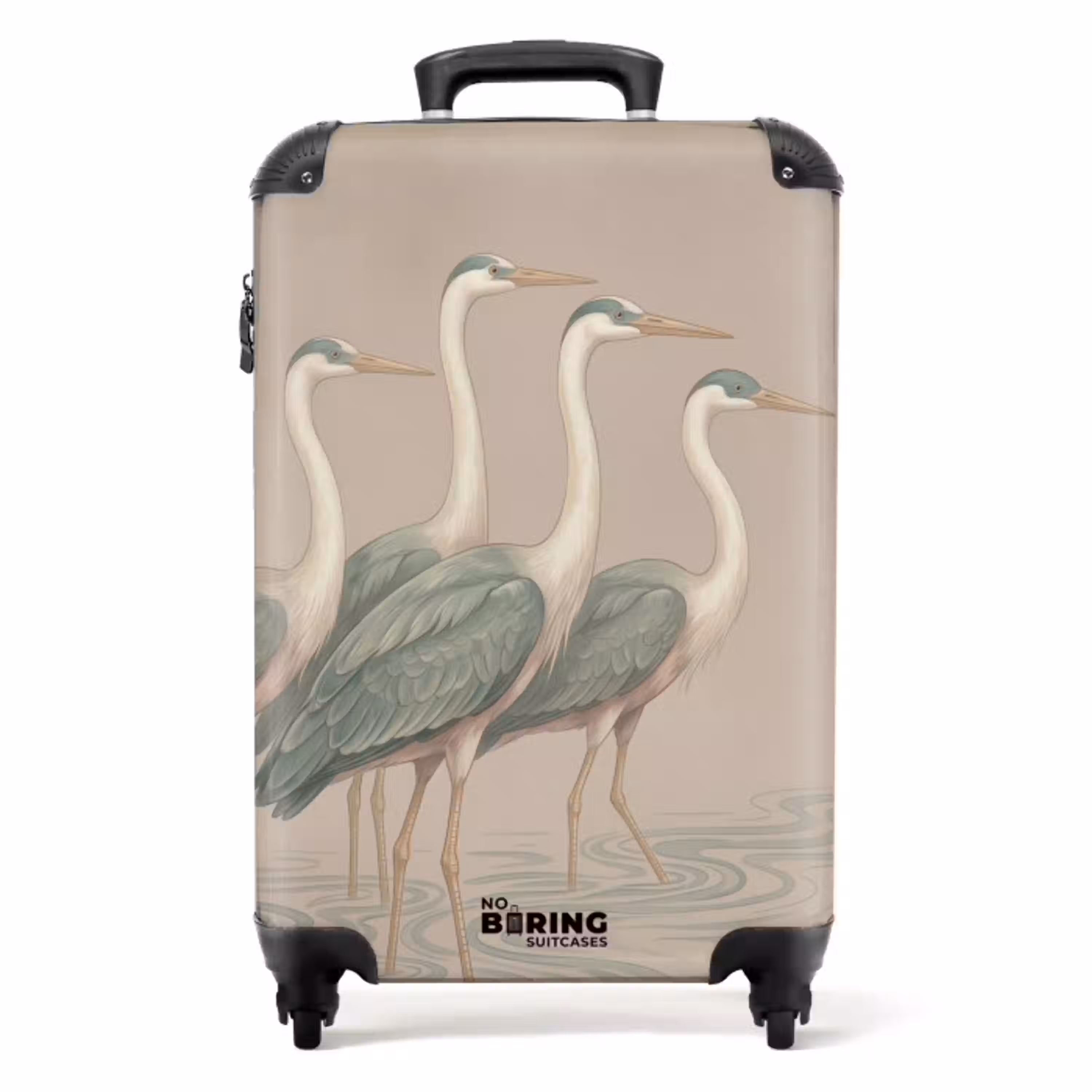 Vogel - Water - Natuur - Vintage NBS - Handbagage koffer - Volwassenen Unisex middel -productfoto_recht