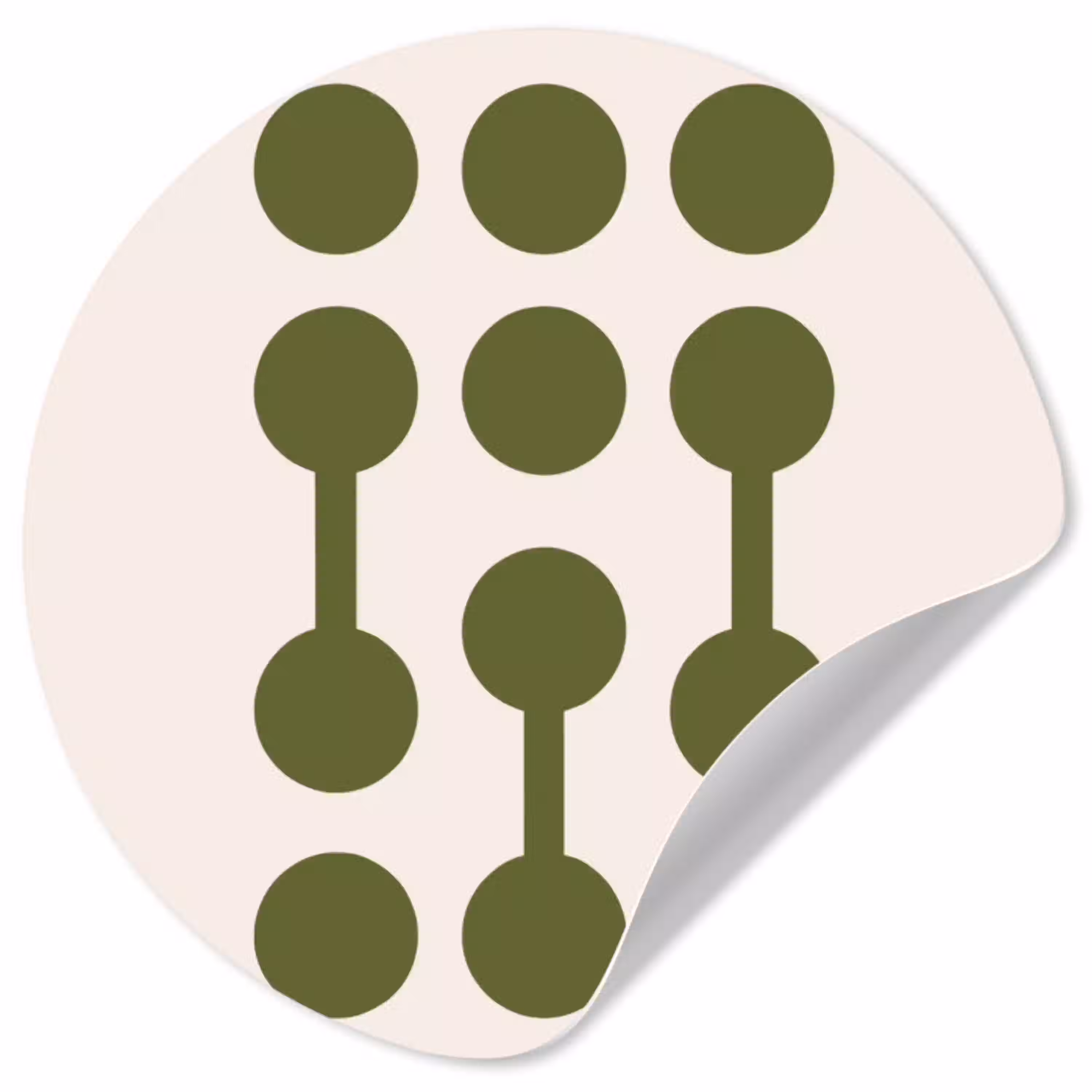 Cirkels - Geometrisch - Abstract - Modern - Groen Wandcirkel behangsticker klein -3d