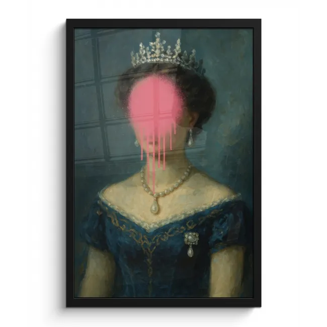 Bilder mit Rahmen - Krone - Rosa tropfende Farbe - Porträt