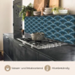 Patroon - Ginkgoblad - Blauw keuken achterwand 2 middel 871 -usp_DE