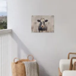 Koe - Portret - Dieren - Modern tuinposter los doek klein -sfeer8