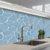 Organisch - Patroon - Blauw keuken achterwand 2 middel 871 -3d_schuin