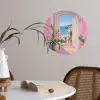 Roze - Buiten - Verf Wandcirkel behangsticker klein -sfeer3