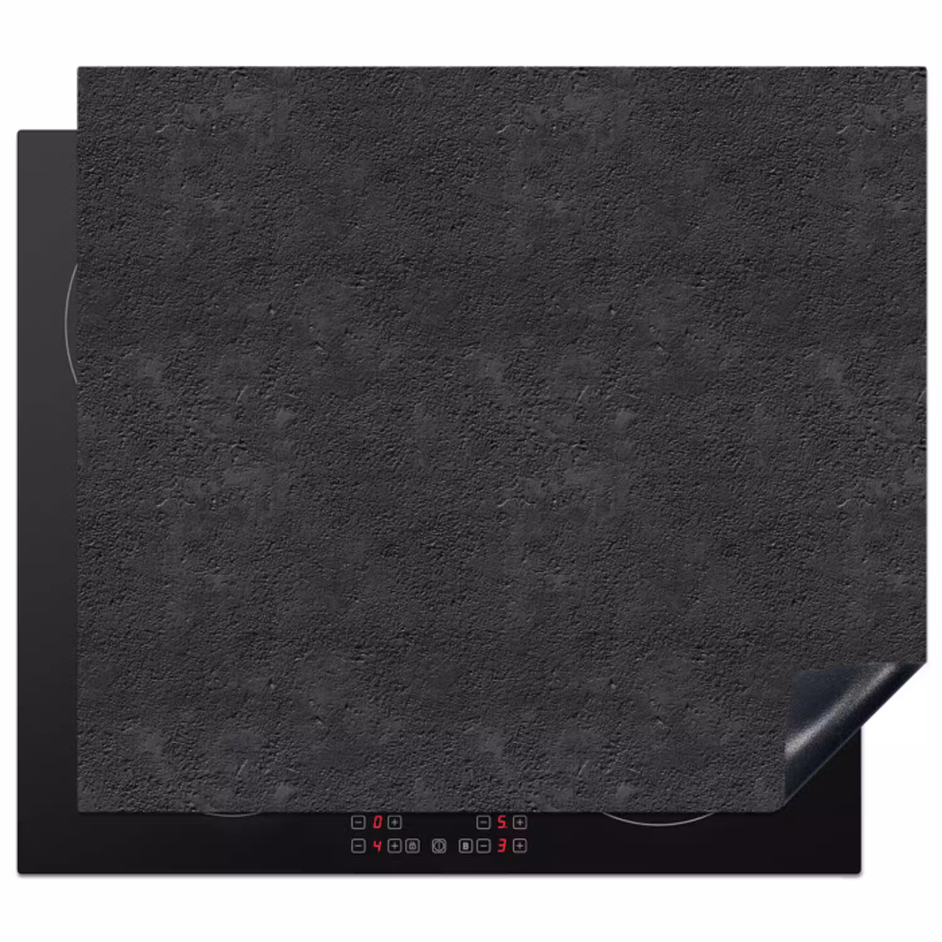 Donkergrijs - Asfaltstructuur - Ruw Inductie beschermer vinyl 3mm middel 274 -3d