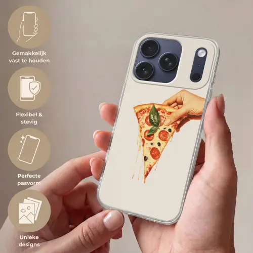 Pizza - Kaas - Pepperoni Telefoonhoesje iPhone 17 Pro klein -sfeer3_NL