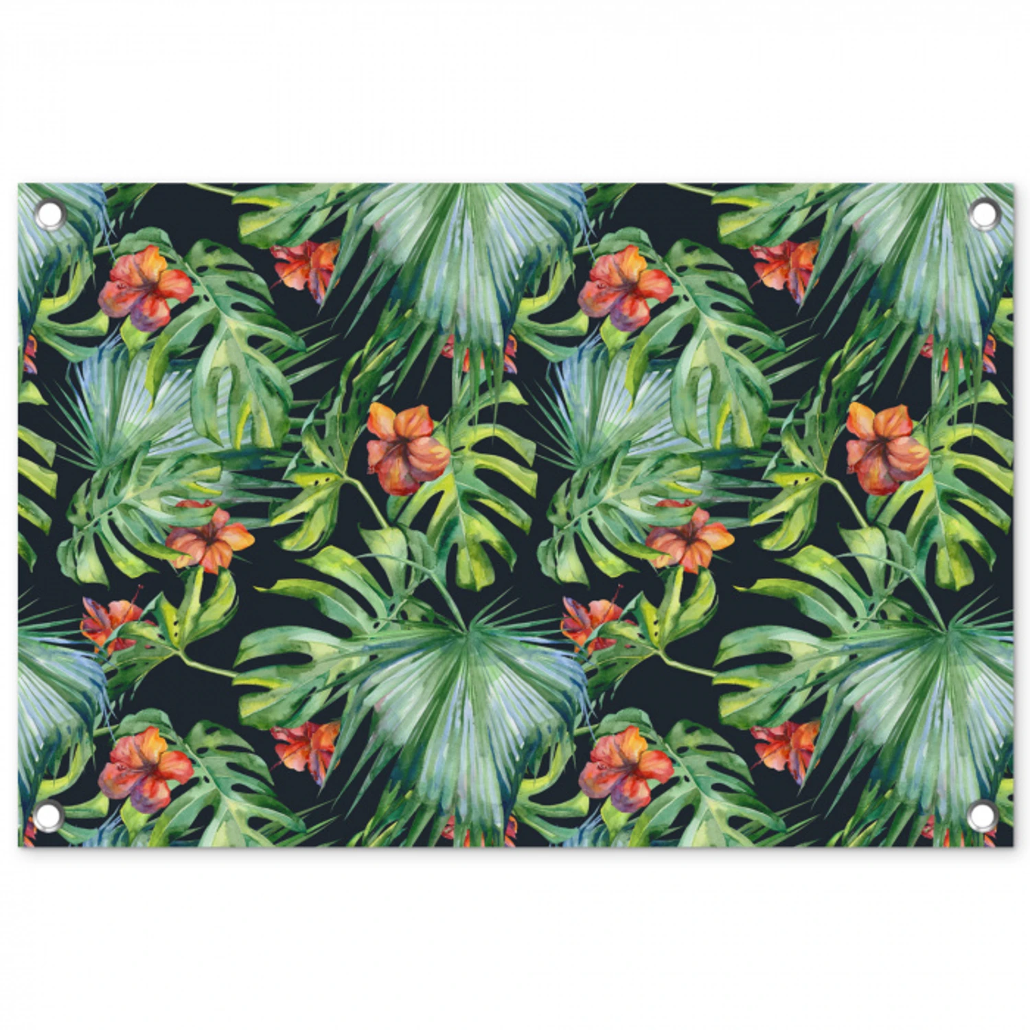 Tropical - Bloemen - Bladeren - Jungle tuinposter los doek klein -3d