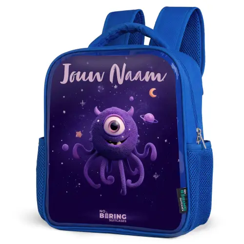 Kosmisch tentakelmonster Kinderrugzak - Blauw middel -schuin