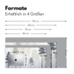 Bos - Bomen - Mist - Natuur - Illustratie - Grijs Muismat XXL klein -ysfeer5_duits