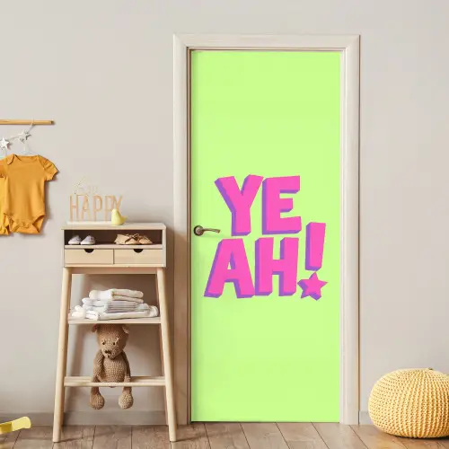 Groen - Neon - Quote deurposter klein -sfeer4