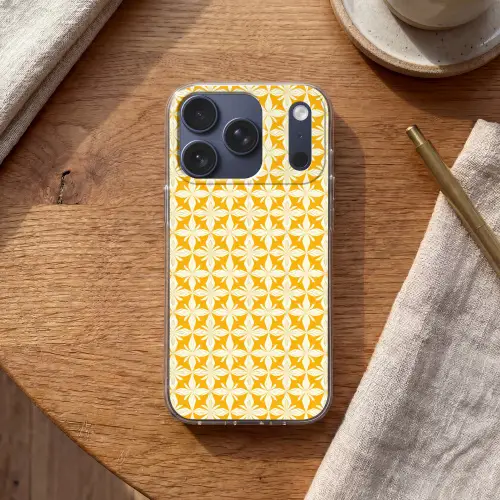 Patroon - Retro - Geel Telefoonhoesje iPhone 17 Pro klein 878 -sfeer1