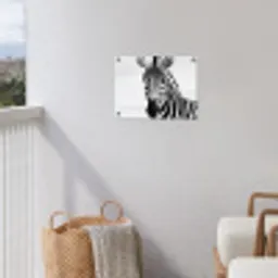 Zebra - Close-up - Zwart - Strepen tuinposter los doek klein -sfeer8