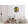 Doorkijk - Bloemen - Natuur - Zon - Pad Wandcirkel aluminium klein -woonkamer