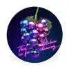 Quote - Neon - Disco - Druiven Wandcirkel aluminium klein -3d
