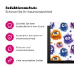 Monstertjes - Aquarel - Kleurrijk Inductie beschermer vinyl 3mm klein 276 -zzzzzzz-lf-ups