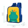 Nijlpaard - Vogels - Groen - Geel Kinderrugzak - Blauw middel -productfoto_formaten