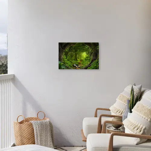 Jungle - Groen - Natuur - Tropisch - Planten Tuinposter op houten frame 2 cm dik klein -sfeer1