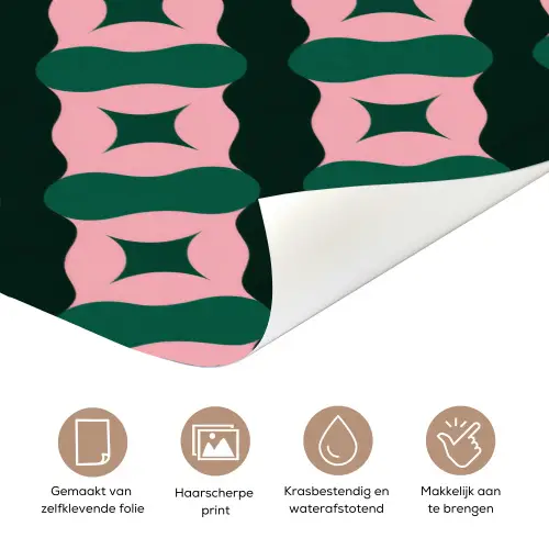 Groen - Roze - Retro - Sterren deurposter klein 289 -closeup_NL