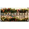 Bloemen - Hek - Stadszicht - Zomer tuinposter los doek klein -3d