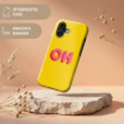 Geel - Roze - Oh - 3D Toughcase MagSafe Apple iPhone 17 klein -USP_RandenV_DE