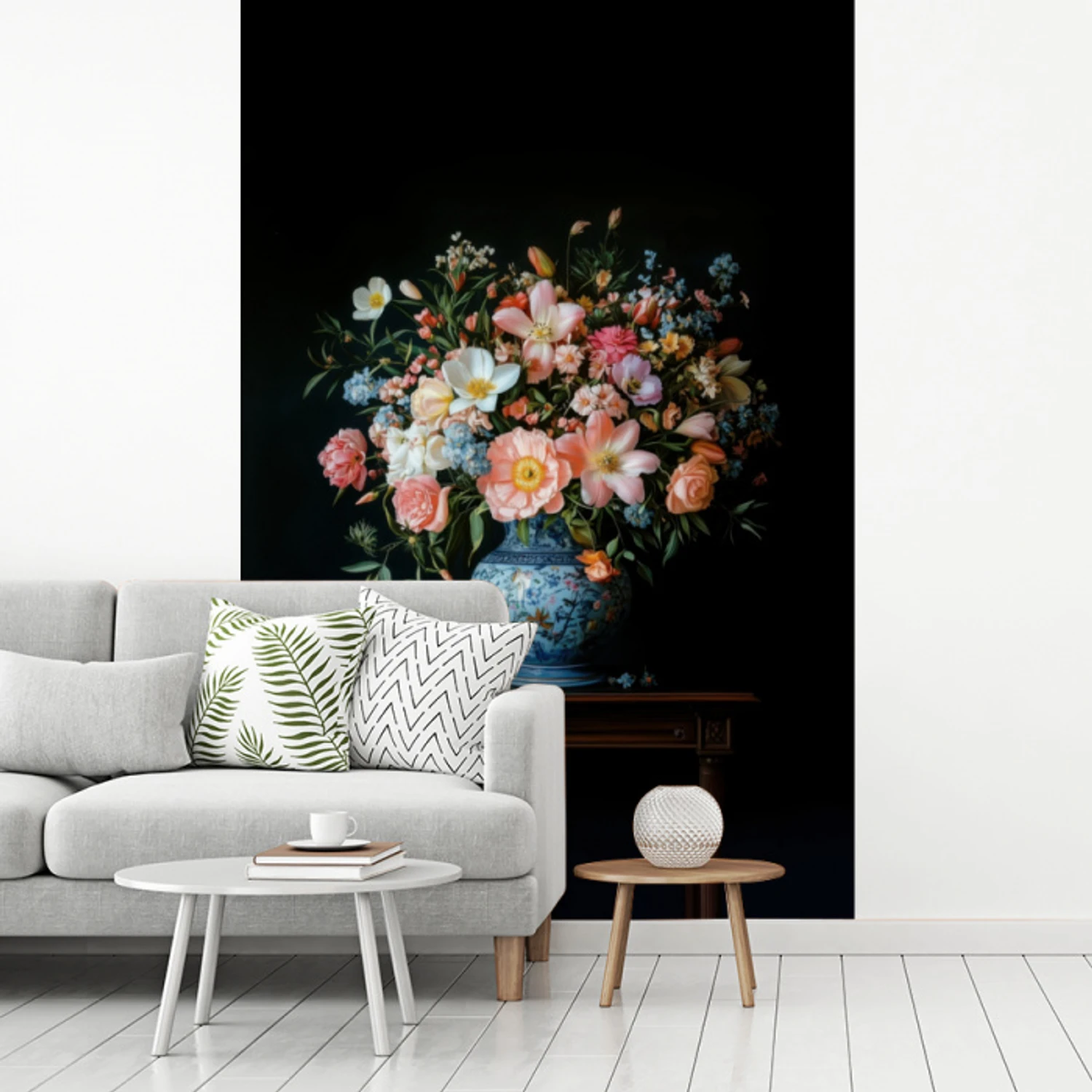 Roze - Bloemen - Vaas - Kleuren fotobehang vinyl groot -woonkamer