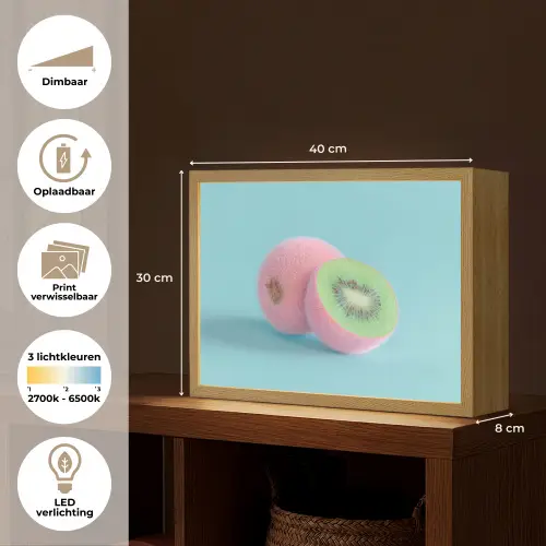 Kiwi - Blauw - Surrealistisch Light Box met batterij (Wandlamp) middel -USP_websiteoverzichtNL