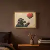 Street art - Chimpansee - Ballon - Graffiti - Banksy Style Light Box met batterij (Wandlamp) middel -sfeer4