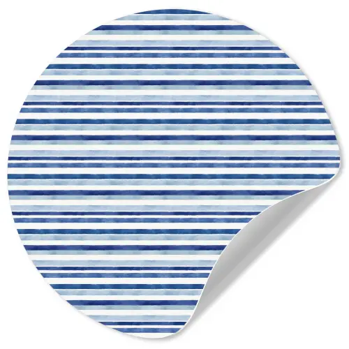 Frans - Citroen - Strepen - Blauw Wandcirkel behangsticker klein 186 -3d