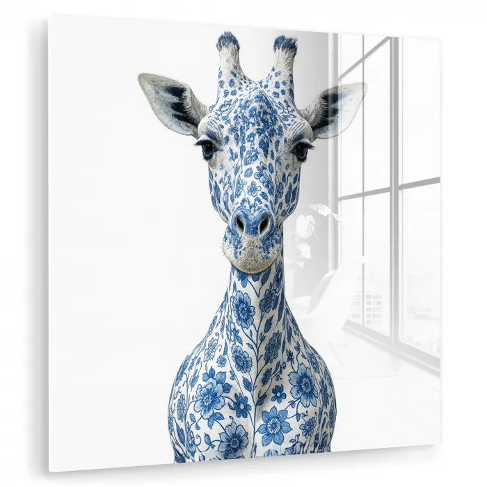 Giraffe - Delfts blauw - Dieren - Minimalistisch plexiglas 5mm klein -zzzproduct_nieuw