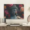 Boeddha - Bloemen - Buddha - Beeld - Kunst PET vilt klein -sfeer1